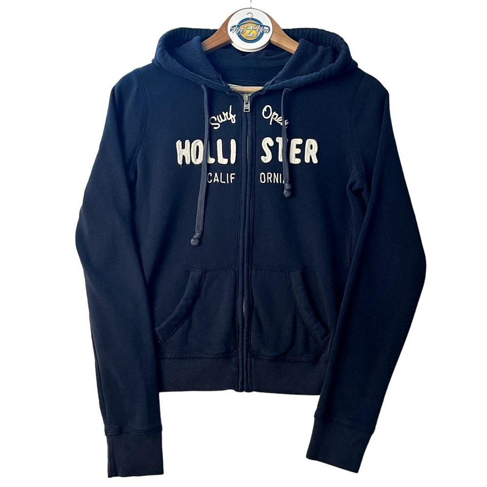 Hollister Navy Blue Zip-Up Hoodie